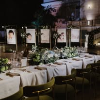 Decoración de mesa en exterior